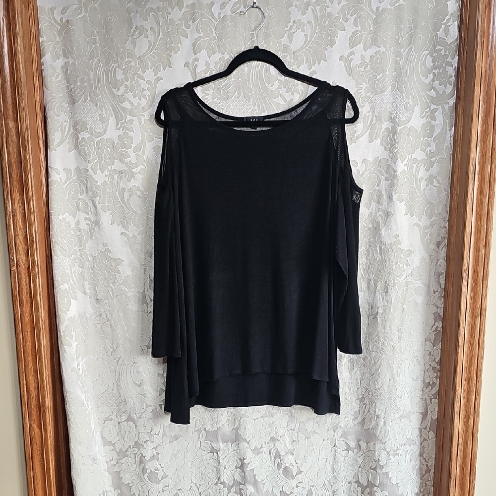 K & C Black Cold Shoulder Top